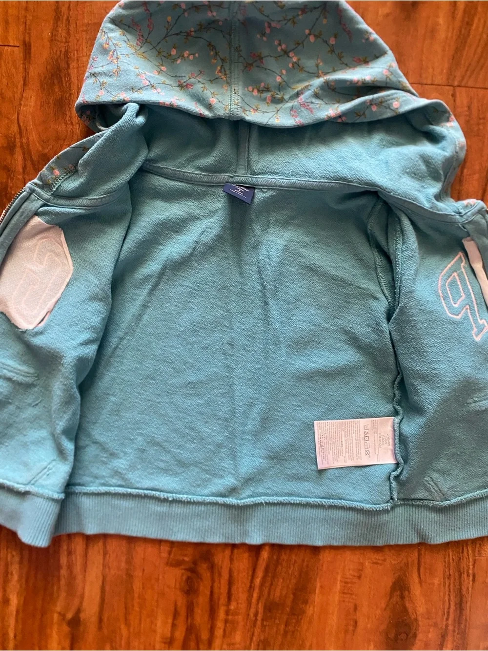 GAP Toddler Girls Watermelon + Blue Floral Hooded Zip Up Sweatshirts Size 2T